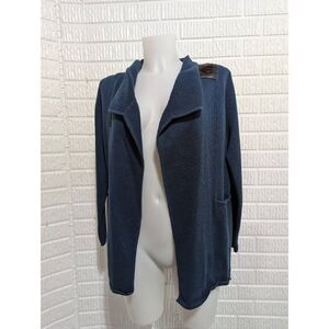 PerSe Women's Teal Open-Front Knitted Cardigan Sweater Size S